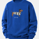 French Dachshund Print Relax Fit Sweatshirt