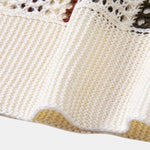 Striped Crochet V Neck Polo & Straight Leg Linen Pants