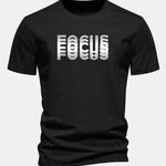 Regular Fit Focus Slogan Print Cotton T-Shirt