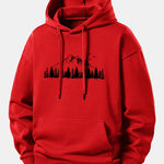 Mountain Nature Print Relax Fit Hoodie