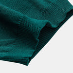 Stripe Knit Zip Up Polo Shirt & Straight Leg Ribbed Pants