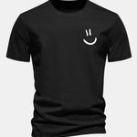Regular Fit Smiley Face Print Cotton T-Shirt