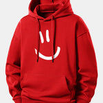 Smiley Face Print Relax Fit Hoodie