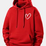 Heart Print Relax Fit Hoodie
