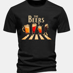 Regular Fit Beer Print Cotton T-Shirt