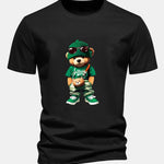 Regular Fit Trendy Bear Print Cotton T-Shirt