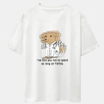 Funny Doctor Dog Print Drop Shoulder Oversize T-Shirt
