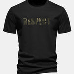 Regular Fit Camouflage Respect Print Cotton T-Shirt