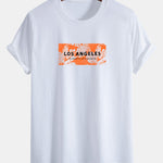 Regular Fit Vacation Los Angeles Print Cotton T-Shirt & Drawstring Swim Shorts