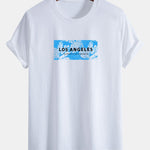 Regular Fit Vacation Los Angeles Print Cotton T-Shirt & Drawstring Swim Shorts