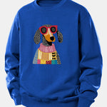 Sweater Dog Print Relax Fit Sweatshirt