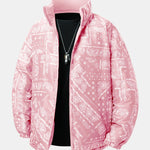 Reversible Paisley Puffer Coat