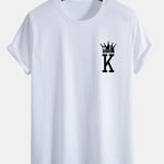 Regular Fit Crown King Print Cotton T-Shirt