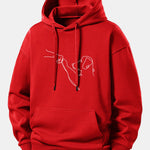 Line Dog Print Relax Fit Hoodie