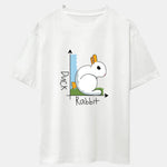 Rabbit Or Duck Optical Illusion Print Drop Shoulder Oversize T-Shirt