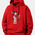 Vacation Pink Panther Print Relax Fit Hoodie
