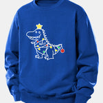 Christmas Dinosaur Print Relax Fit Sweatshirt