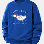 Christmas Goose Print Relax Fit Sweatshirt