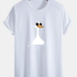 Regular Fit Sunglasses Goose Print Cotton T-Shirt