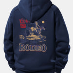 Western Cowboy Print Drawstring Hoodie
