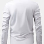 Non-Iron Hidden Placket Stand Collar Dress Shirt & Slim Fit Tapered Trousers