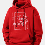 Cherry Blossom Slogan Print Relax Fit Hoodie