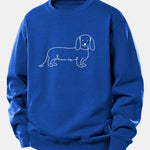 Dog Line Print Relax Fit Sweatshirt