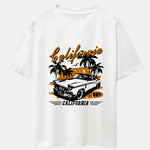 California Car Print Drop Shoulder Oversize T-Shirt