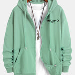 Milano Italy Print Relax Fit Zip Hoodie