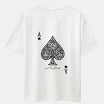 Ace Of Spades Print Drop Shoulder Oversize T-Shirt