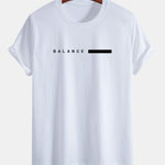 Regular Fit Balance Stripe Print Cotton T-Shirt