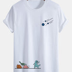 Regular Fit Dinosaurs Avoid Meteorites Print Cotton T-Shirt