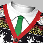 Men's Sweater Style Print Christmas Crew Neck T-shirt