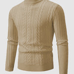 Men's Classic Geometric Slim Stand Collar Sweater
