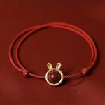Buddha Stones Handmade Rabbit Tiger Cinnabar Keep Away Evil Spirits Braided String Bracelet (Extra 30% Off | USE CODE: FS30)