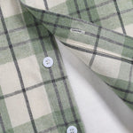 Men's Wool Blend Plaid Casual Slim Fit Short Sleeve Shirt