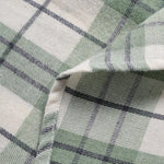 Men's Wool Blend Plaid Casual Slim Fit Short Sleeve Shirt