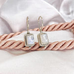 Lustre Square Moonstone Earrings