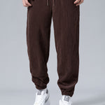 Relax Fit Quarter Zip Ethnic Geometric Patchwork Teddy Sweatshirt & Corduroy Jogger Pants