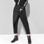 Irregularly Patchwork Straight Leg Harem Ninth Pants