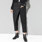 Irregularly Patchwork Straight Leg Harem Ninth Pants