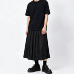 High-Waisted Pleated Wide-Leg Culottes Skirt-Pants