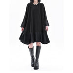 Women's Loose Casual Color Block Patchwork  Midi Dress