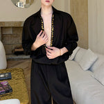 V-neck Sequined Silhouette Shirt