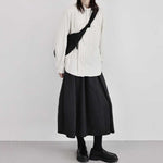Loose Irregular Button Textured Shirt
