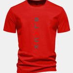 Regular Fit Black Print Cotton T-Shirt