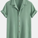 Waffle Button Up Shirt & Straight Leg Linen Pants