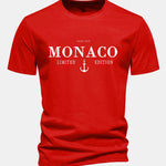Regular Fit Monaco Slogan Cotton T-Shirt