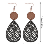 Eliana - Vintage Style Hollow-Out PU Leather Drop Earrings