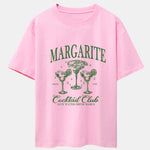 Cocktail Club Print Drop Shoulder Oversize T-Shirt